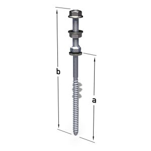 Vis double filetage M10 pour structure porteuse bois 200/50