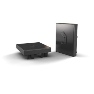 Capuchon rectangulaire de rail, noir, 50 x 37 mm, universel (unitaire)