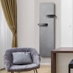 Naturay HUG Nativ : Radiateur de salle de bains avec façade en pierre "brut de lave"