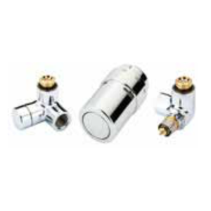 Kit chromé : tête thermostatique, coude et té